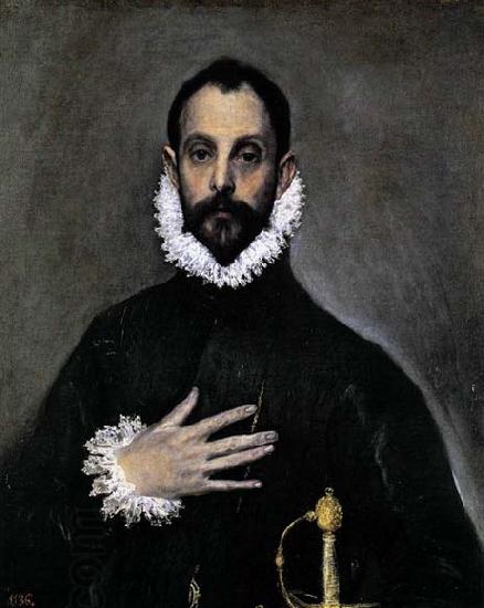 GRECO, El Nobleman with his Hand on his Chest China oil painting art